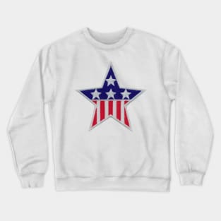 Embroidery American Star Stickers Crewneck Sweatshirt